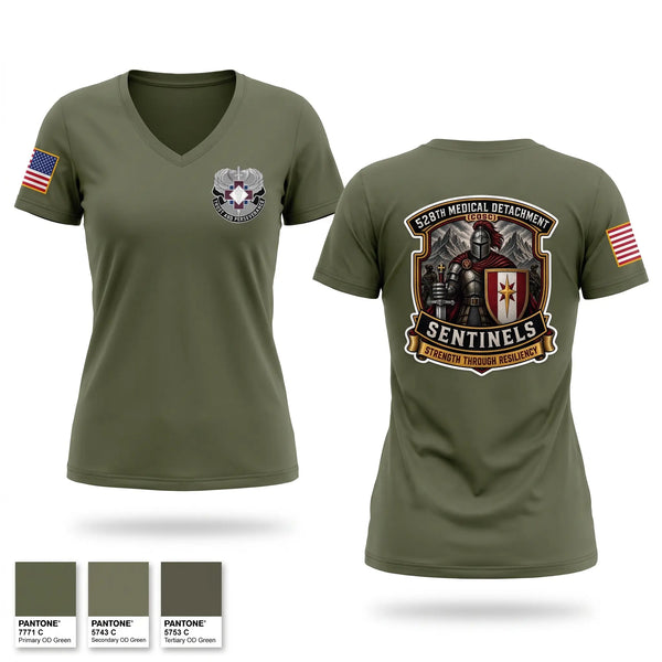 Womens Short Sleeve Vneck Shirt, 528th MED DET COSC, Army, Teamtime, Team time, sublimation, custom sports apparel, team uniforms, spirit wear, spiritwear, sports uniforms, custom shirts, team store, custom team store, fundraiser sports, apparel fundraiser
