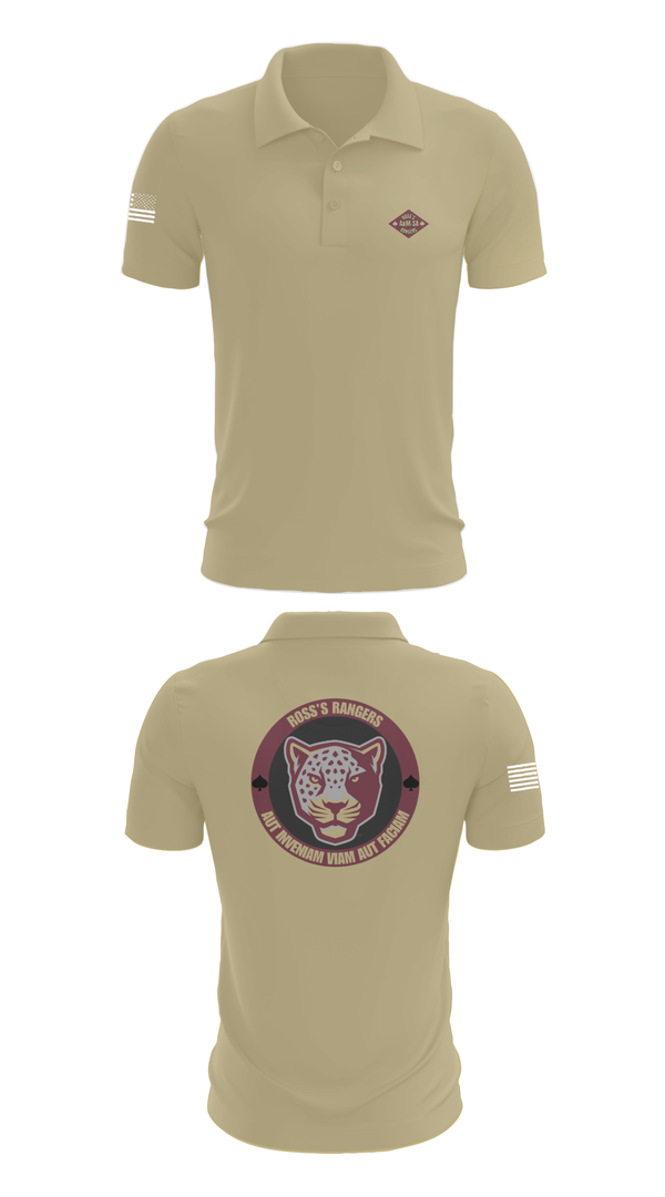Short Sleeve Performance Polo, Ross Rangers, Army, Teamtime, Team time, sublimation, custom sports apparel, team uniforms, spirit wear, spiritwear, sports uniforms, custom shirts, team store, custom team store, fundraiser sports, apparel fundraiser