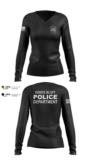 Womens Long Sleeve Vneck Shirt, HOKES BLUFF POLICE DEPARTMENT, Police, Teamtime, Team time, sublimation, custom sports apparel, team uniforms, spirit wear, spiritwear, sports uniforms, custom shirts, team store, custom team store, fundraiser sports, apparel fundraiser