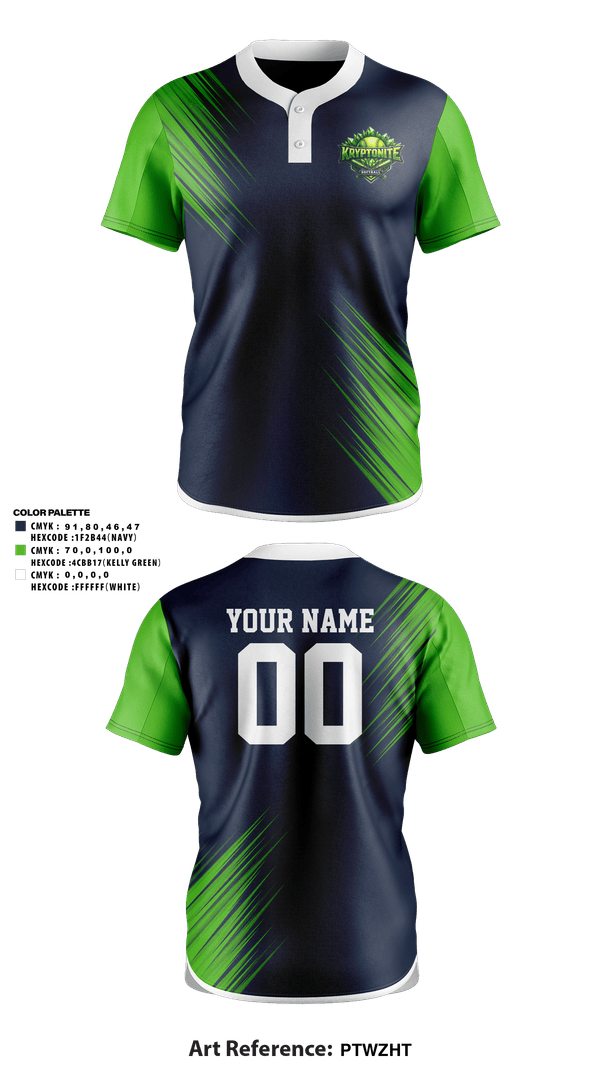 Two Button Softball Jersey, Kryptonite, Baseball, Teamtime, Team time, sublimation, custom sports apparel, team uniforms, spirit wear, spiritwear, sports uniforms, custom shirts, team store, custom team store, fundraiser sports, apparel fundraiser
