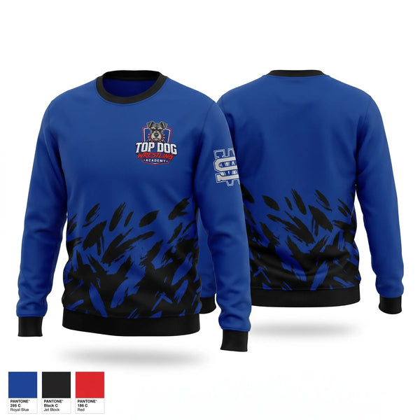 Crew Neck Sweatshirt, Top Dog Wrestling Academy, Wrestling, Teamtime, Team time, sublimation, custom sports apparel, team uniforms, spirit wear, spiritwear, sports uniforms, custom shirts, team store, custom team store, fundraiser sports, apparel fundraiser