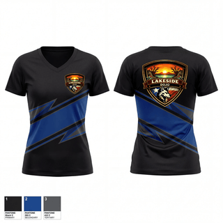 Womens Short Sleeve Vneck Shirt, Lakeside Dojo, , Teamtime, Team time, sublimation, custom sports apparel, team uniforms, spirit wear, spiritwear, sports uniforms, custom shirts, team store, custom team store, fundraiser sports, apparel fundraiser