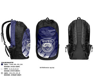 Gear Bag, Rapids FC, Men's Soccer, Teamtime, Team time, sublimation, custom sports apparel, team uniforms, spirit wear, spiritwear, sports uniforms, custom shirts, team store, custom team store, fundraiser sports, apparel fundraiser