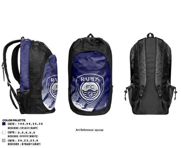 Gear Bag, Rapids FC, Men's Soccer, Teamtime, Team time, sublimation, custom sports apparel, team uniforms, spirit wear, spiritwear, sports uniforms, custom shirts, team store, custom team store, fundraiser sports, apparel fundraiser