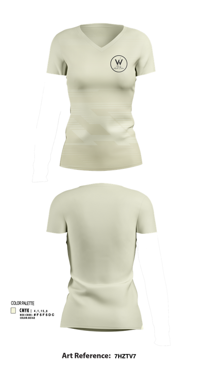 W Limited Edtion 23597241 Women's Short Sleeve V-neck Shirt - 51
