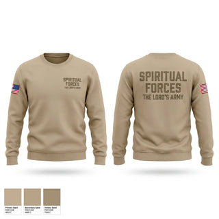 Crew Neck Sweatshirt, Spiritual Forces The Lords Army, Army, Teamtime, Team time, sublimation, custom sports apparel, team uniforms, spirit wear, spiritwear, sports uniforms, custom shirts, team store, custom team store, fundraiser sports, apparel fundraiser