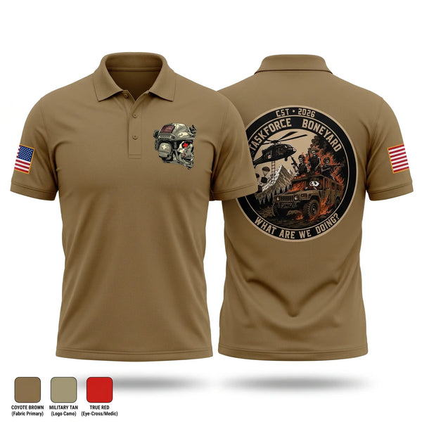 Short Sleeve Performance Polo, TF BONEYARD, Army, Teamtime, Team time, sublimation, custom sports apparel, team uniforms, spirit wear, spiritwear, sports uniforms, custom shirts, team store, custom team store, fundraiser sports, apparel fundraiser