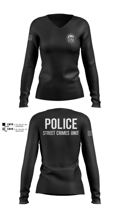 STREET CRIMES 66596550 Women's Long Sleeve V-neck Shirt - 100