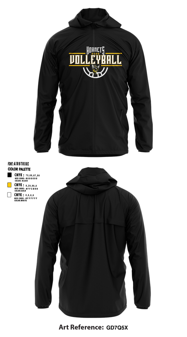Windbreaker, Fulton Hornets Volleyball, Women's Volleyball, Teamtime, Team time, sublimation, custom sports apparel, team uniforms, spirit wear, spiritwear, sports uniforms, custom shirts, team store, custom team store, fundraiser sports, apparel fundraiser
