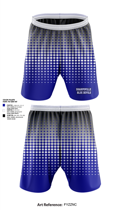 Sharpsville Blue Devils 61871742 Athletic Shorts With Pockets - 2