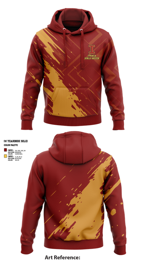 Hoodie, Ithaca Girls Soccer, Women's Soccer, Teamtime, Team time, sublimation, custom sports apparel, team uniforms, spirit wear, spiritwear, sports uniforms, custom shirts, team store, custom team store, fundraiser sports, apparel fundraiser