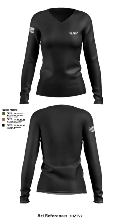 GAF 55246472 Women's Long Sleeve V-neck Shirt - 3