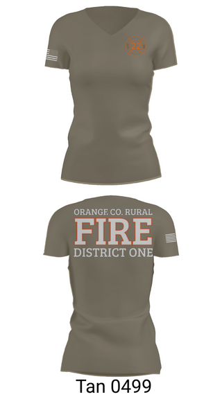 Womens Short Sleeve Vneck Shirt, Orange County Rural District 1 Fire Department, , Teamtime, Team time, sublimation, custom sports apparel, team uniforms, spirit wear, spiritwear, sports uniforms, custom shirts, team store, custom team store, fundraiser sports, apparel fundraiser