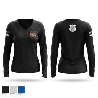 Womens Long Sleeve Vneck Shirt, Crump Station (Memphis Police Department), Police, Teamtime, Team time, sublimation, custom sports apparel, team uniforms, spirit wear, spiritwear, sports uniforms, custom shirts, team store, custom team store, fundraiser sports, apparel fundraiser