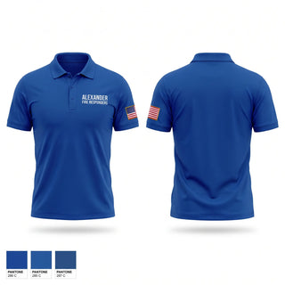 Short Sleeve Performance Polo, ALEXANDER FIRE RESPONDERS, EMS/EMT, Teamtime, Team time, sublimation, custom sports apparel, team uniforms, spirit wear, spiritwear, sports uniforms, custom shirts, team store, custom team store, fundraiser sports, apparel fundraiser