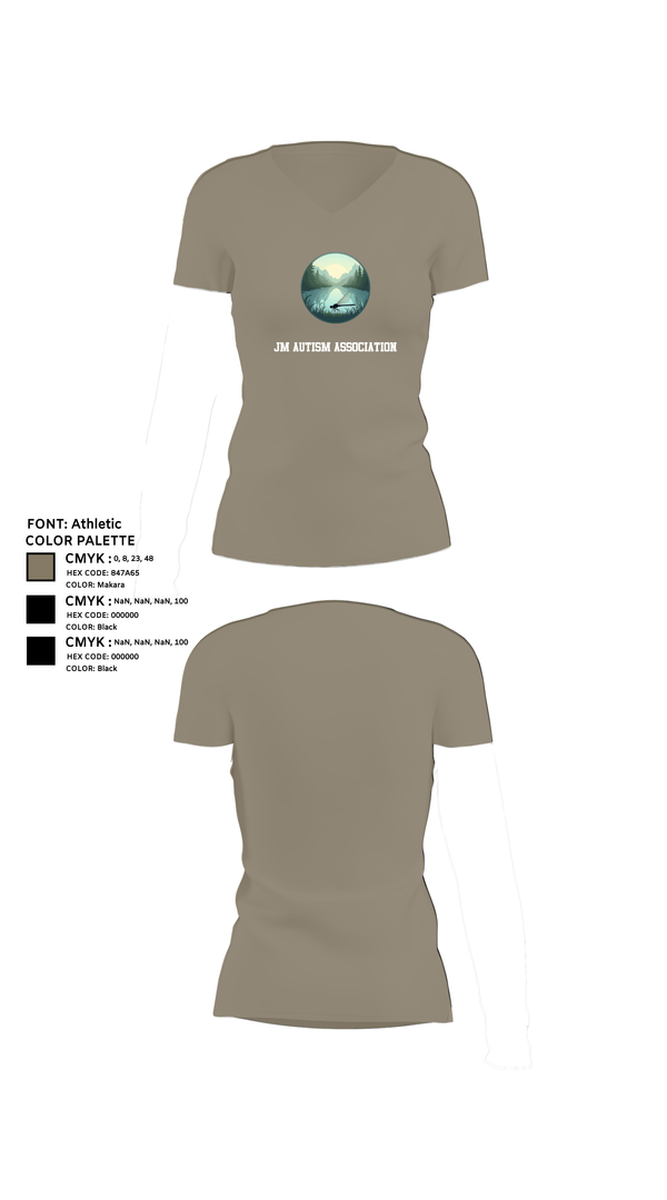 Womens Short Sleeve Vneck Shirt, JM Autism association, , Teamtime, Team time, sublimation, custom sports apparel, team uniforms, spirit wear, spiritwear, sports uniforms, custom shirts, team store, custom team store, fundraiser sports, apparel fundraiser