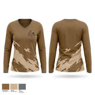Womens Long Sleeve Vneck Shirt, Rustic Barn L.L.C., , Teamtime, Team time, sublimation, custom sports apparel, team uniforms, spirit wear, spiritwear, sports uniforms, custom shirts, team store, custom team store, fundraiser sports, apparel fundraiser