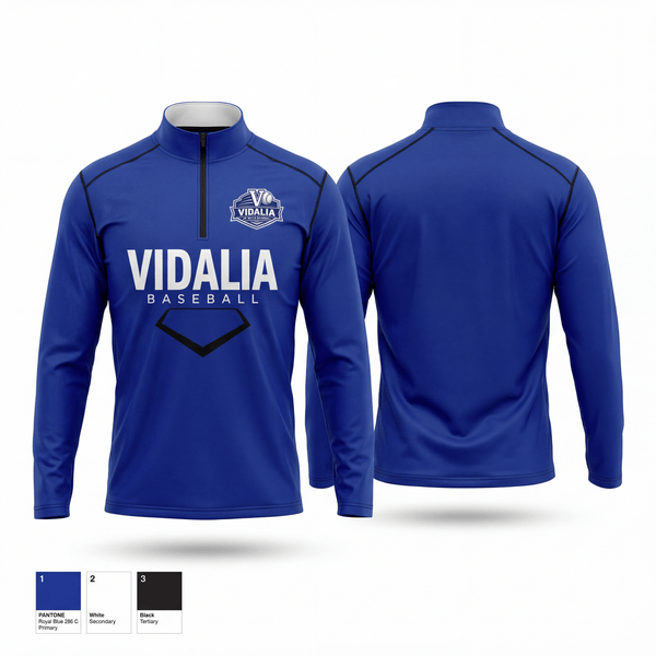 Quarter Zip Jacket, Vidalia Jr Boys Baseball, Baseball, Teamtime, Team time, sublimation, custom sports apparel, team uniforms, spirit wear, spiritwear, sports uniforms, custom shirts, team store, custom team store, fundraiser sports, apparel fundraiser