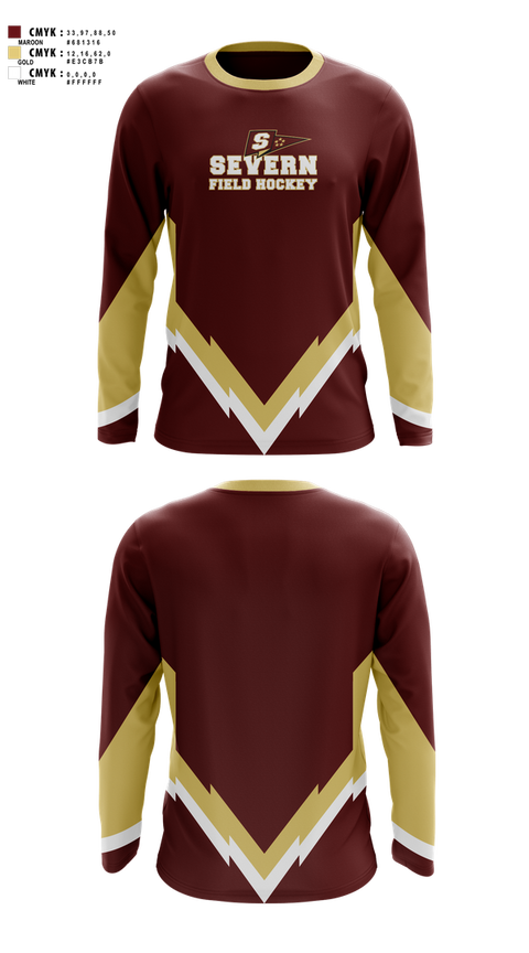 Long Sleeve Performance Shirt, Severn School Field Hockey, Field Hockey, Teamtime, Team time, sublimation, custom sports apparel, team uniforms, spirit wear, spiritwear, sports uniforms, custom shirts, team store, custom team store, fundraiser sports, apparel fundraiser