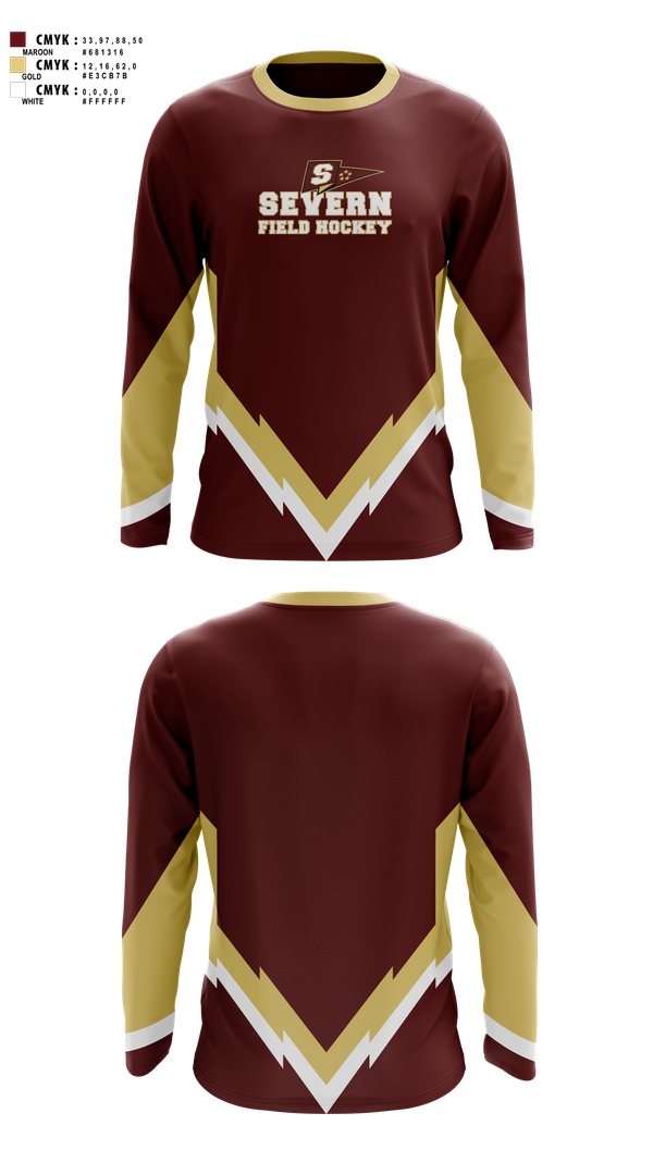 Long Sleeve Performance Shirt, Severn School Field Hockey, Field Hockey, Teamtime, Team time, sublimation, custom sports apparel, team uniforms, spirit wear, spiritwear, sports uniforms, custom shirts, team store, custom team store, fundraiser sports, apparel fundraiser