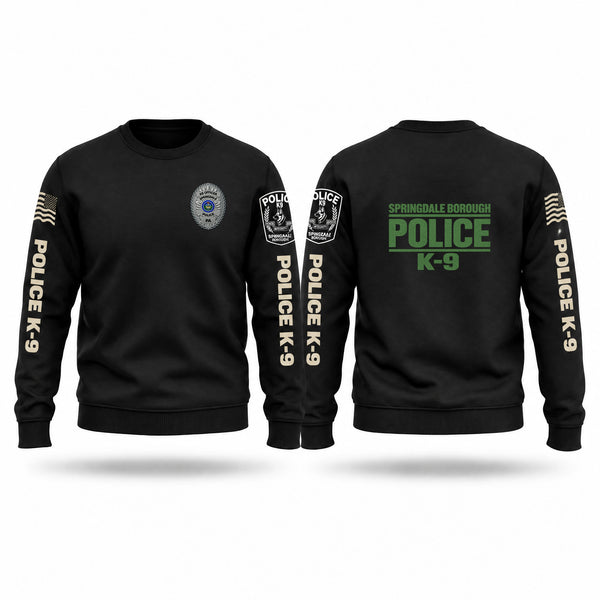 Crew Neck Sweatshirt, Springdale Borough Police K9, Police, Teamtime, Team time, sublimation, custom sports apparel, team uniforms, spirit wear, spiritwear, sports uniforms, custom shirts, team store, custom team store, fundraiser sports, apparel fundraiser