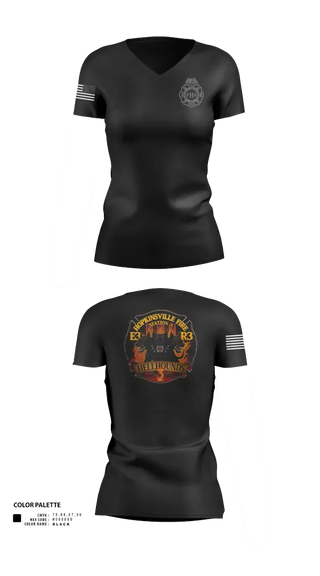 Womens Short Sleeve Vneck Shirt, Hopkinsville Fire Department, Fire Department, Teamtime, Team time, sublimation, custom sports apparel, team uniforms, spirit wear, spiritwear, sports uniforms, custom shirts, team store, custom team store, fundraiser sports, apparel fundraiser