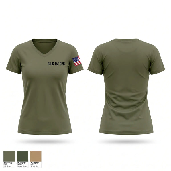 Womens Short Sleeve Vneck Shirt, Co C, 1st CEB, Marines, Teamtime, Team time, sublimation, custom sports apparel, team uniforms, spirit wear, spiritwear, sports uniforms, custom shirts, team store, custom team store, fundraiser sports, apparel fundraiser