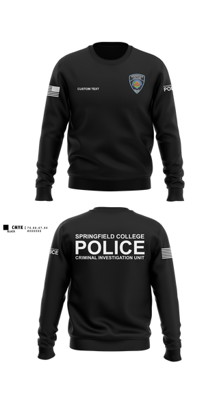 Crew Neck Sweatshirt, Springfield College Police, Police, Teamtime, Team time, sublimation, custom sports apparel, team uniforms, spirit wear, spiritwear, sports uniforms, custom shirts, team store, custom team store, fundraiser sports, apparel fundraiser