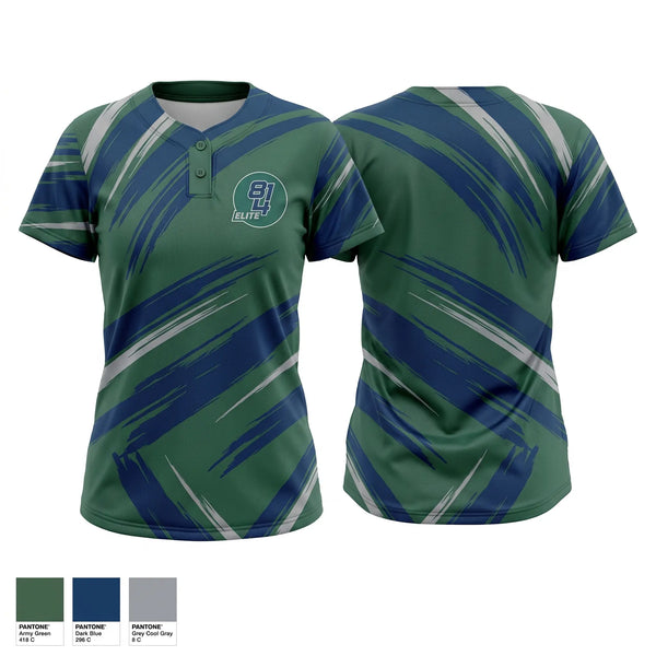 Two Button Softball Jersey, 814 Elite, Softball, Teamtime, Team time, sublimation, custom sports apparel, team uniforms, spirit wear, spiritwear, sports uniforms, custom shirts, team store, custom team store, fundraiser sports, apparel fundraiser