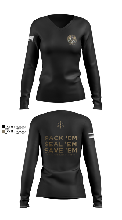 LMPD HSO TRT Women's Long Sleeve V-neck Shirt - 1