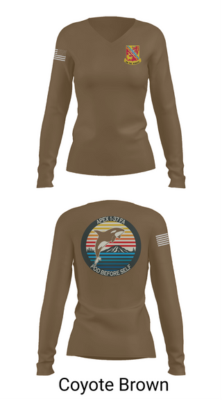 Womens Long Sleeve Vneck Shirt, A BTRY, 1-37FAR, , Teamtime, Team time, sublimation, custom sports apparel, team uniforms, spirit wear, spiritwear, sports uniforms, custom shirts, team store, custom team store, fundraiser sports, apparel fundraiser