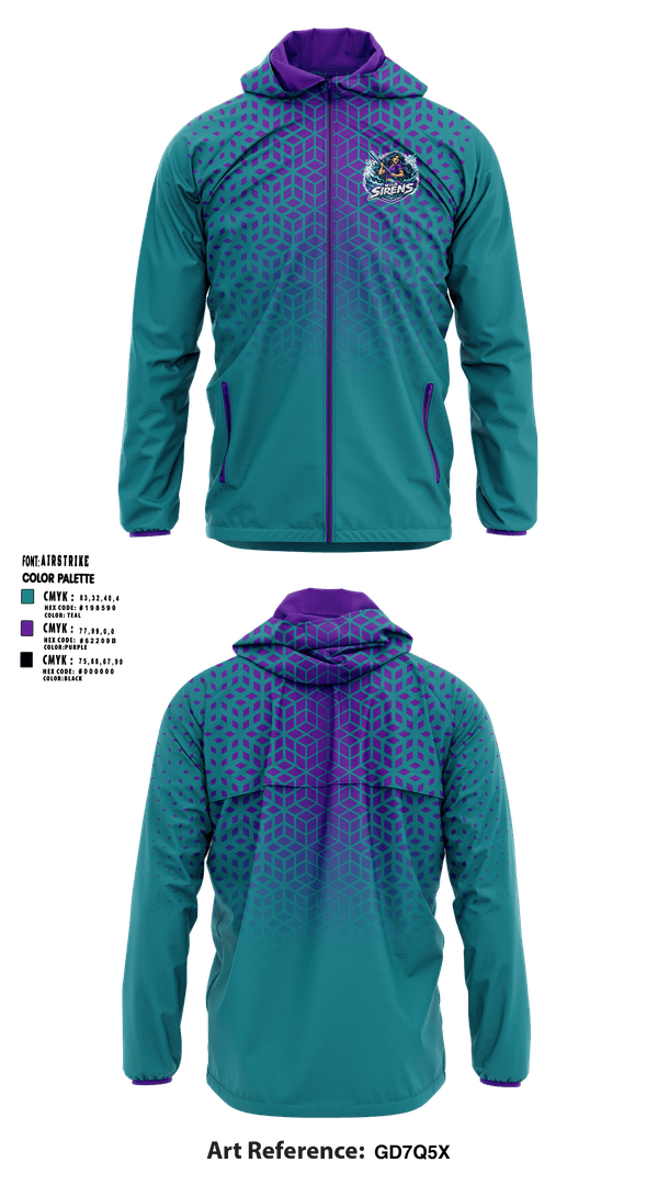 Windbreaker, Wild Sirens, Softball, Teamtime, Team time, sublimation, custom sports apparel, team uniforms, spirit wear, spiritwear, sports uniforms, custom shirts, team store, custom team store, fundraiser sports, apparel fundraiser