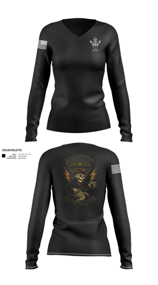 Womens Long Sleeve Vneck Shirt, 301, Army, Teamtime, Team time, sublimation, custom sports apparel, team uniforms, spirit wear, spiritwear, sports uniforms, custom shirts, team store, custom team store, fundraiser sports, apparel fundraiser