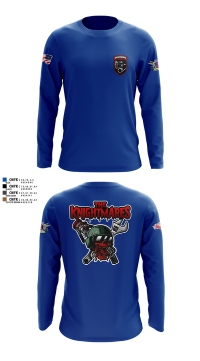 2-10 AHB Knighthawks 14380811 Long Sleeve Performance Shirt 76
