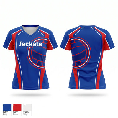 Jackets Women's Short Sleeve V-neck Shirt - 1