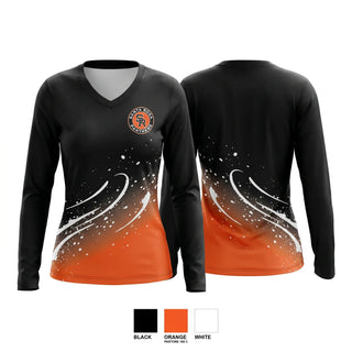 Womens Long Sleeve Vneck Shirt, Santa Rosa High, , Teamtime, Team time, sublimation, custom sports apparel, team uniforms, spirit wear, spiritwear, sports uniforms, custom shirts, team store, custom team store, fundraiser sports, apparel fundraiser