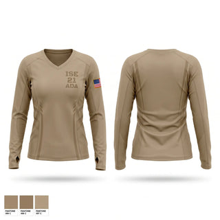 Womens Long Sleeve Vneck Shirt, ISE 2-1 ADA, Army, Teamtime, Team time, sublimation, custom sports apparel, team uniforms, spirit wear, spiritwear, sports uniforms, custom shirts, team store, custom team store, fundraiser sports, apparel fundraiser