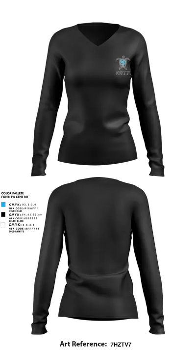Ohana Volleyball 88809846 Women's Long Sleeve V-neck Shirt - 3
