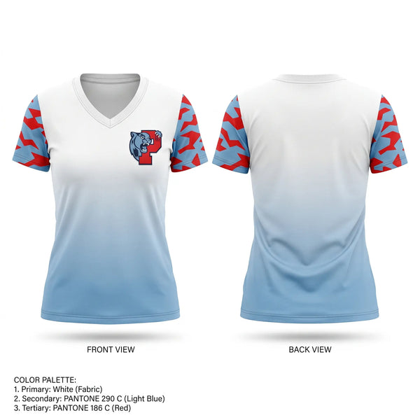 Womens Short Sleeve Vneck Shirt, Piedmont, Track & Field, Teamtime, Team time, sublimation, custom sports apparel, team uniforms, spirit wear, spiritwear, sports uniforms, custom shirts, team store, custom team store, fundraiser sports, apparel fundraiser