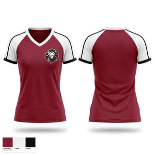 Womens Short Sleeve Vneck Shirt, Sardis Lions, Softball, Teamtime, Team time, sublimation, custom sports apparel, team uniforms, spirit wear, spiritwear, sports uniforms, custom shirts, team store, custom team store, fundraiser sports, apparel fundraiser