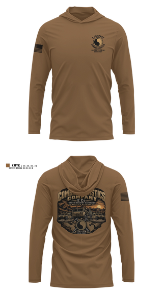 Long Sleeve hooded sunshirt, E co 429th clc, Army, Teamtime, Team time, sublimation, custom sports apparel, team uniforms, spirit wear, spiritwear, sports uniforms, custom shirts, team store, custom team store, fundraiser sports, apparel fundraiser