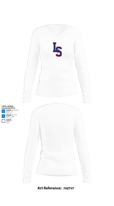 Lincoln-Sudbury Warriors Golf 32157892 Women's Long Sleeve V-neck Shirt - 15