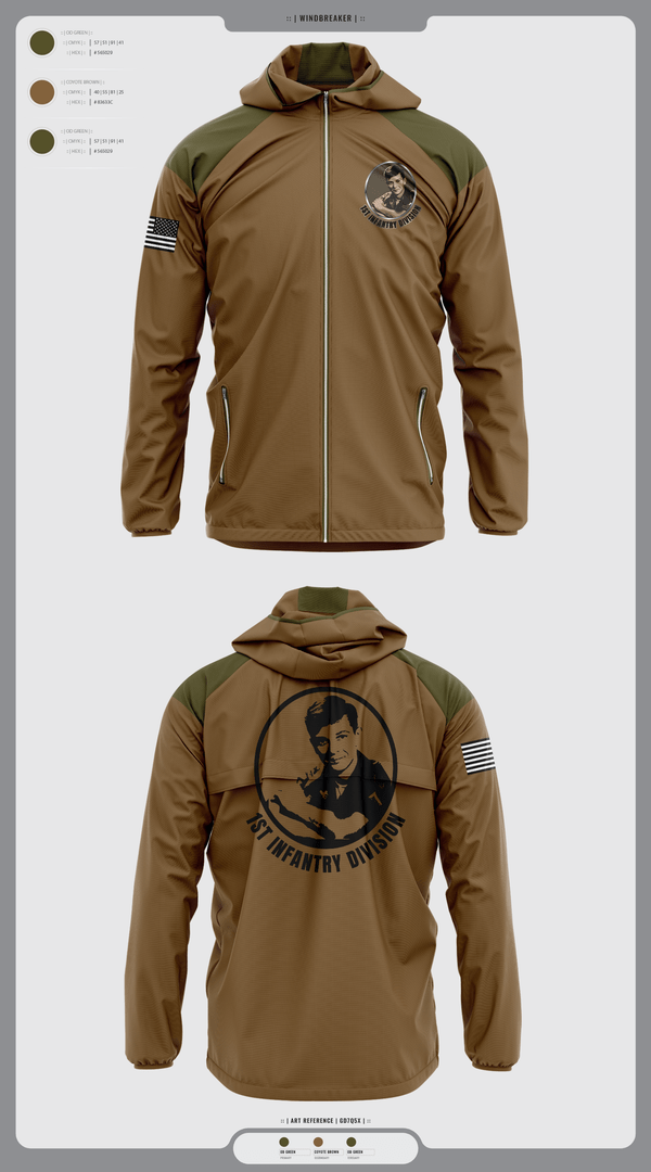 Windbreaker, 1st Infantry Division, , Teamtime, Team time, sublimation, custom sports apparel, team uniforms, spirit wear, spiritwear, sports uniforms, custom shirts, team store, custom team store, fundraiser sports, apparel fundraiser