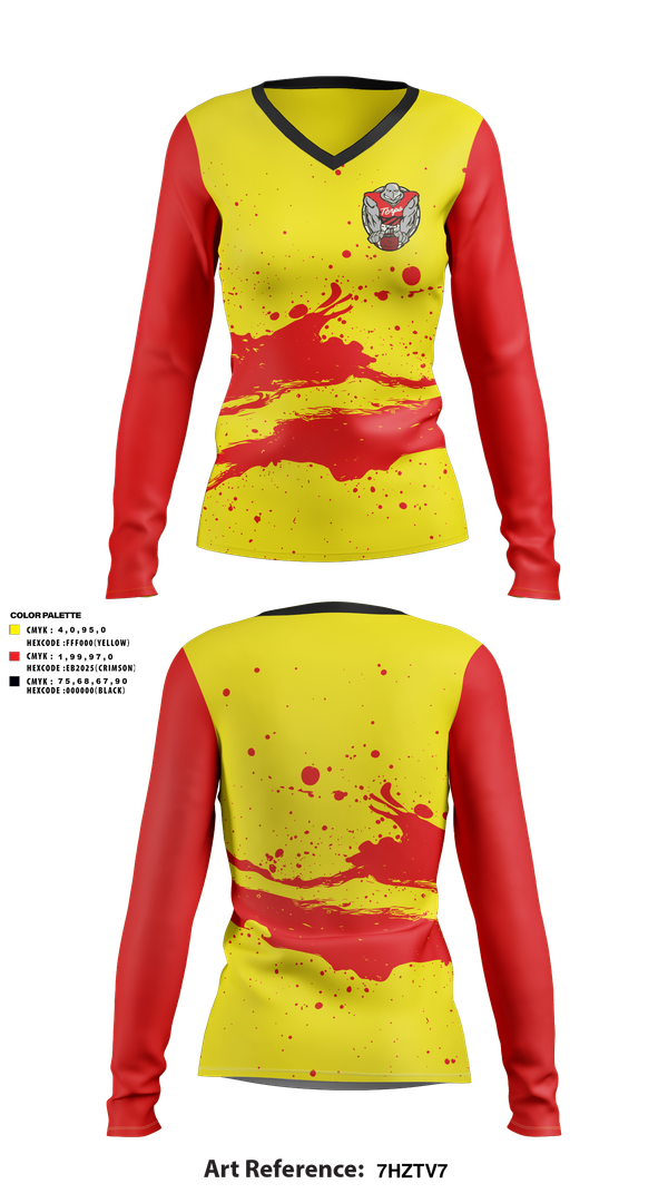 Womens Long Sleeve Vneck Shirt, Terps, , Teamtime, Team time, sublimation, custom sports apparel, team uniforms, spirit wear, spiritwear, sports uniforms, custom shirts, team store, custom team store, fundraiser sports, apparel fundraiser