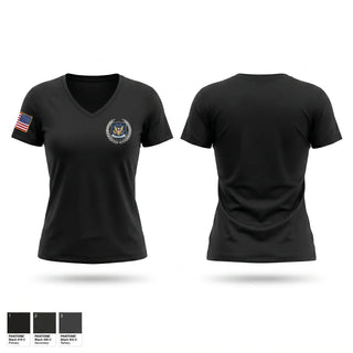 Womens Short Sleeve Vneck Shirt, Bibb County BOE Police Department, Police, Teamtime, Team time, sublimation, custom sports apparel, team uniforms, spirit wear, spiritwear, sports uniforms, custom shirts, team store, custom team store, fundraiser sports, apparel fundraiser