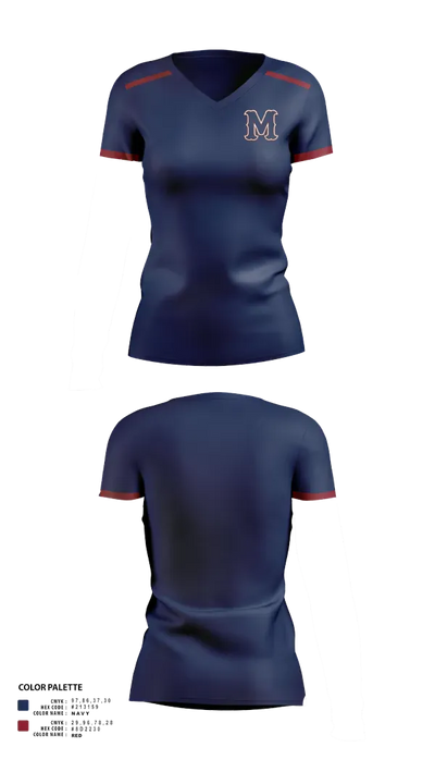 Madison Academic High School Softball 93879285 Women's Short Sleeve V-neck Shirt - 21