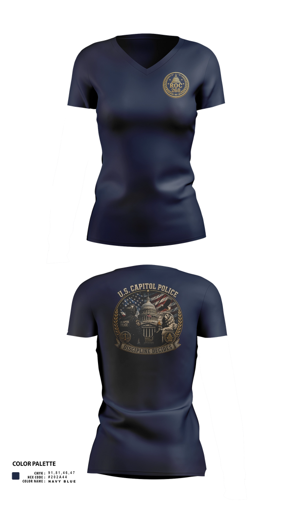 Womens Short Sleeve Vneck Shirt, USCP ROC 268, Police, Teamtime, Team time, sublimation, custom sports apparel, team uniforms, spirit wear, spiritwear, sports uniforms, custom shirts, team store, custom team store, fundraiser sports, apparel fundraiser