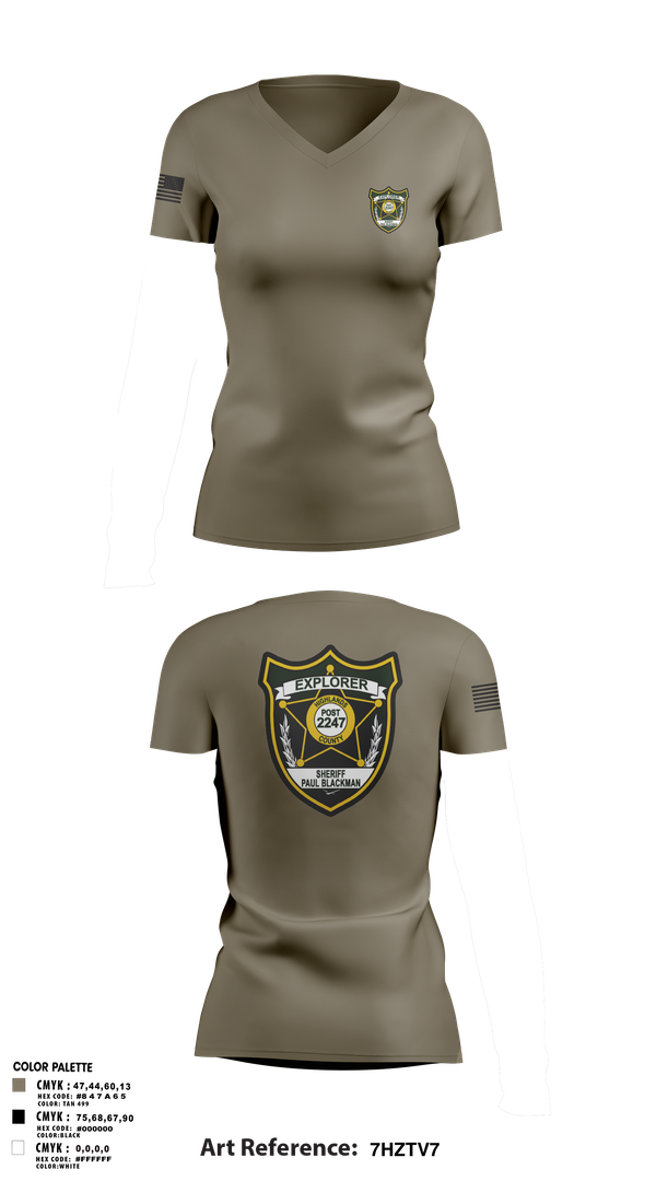 Womens Short Sleeve Vneck Shirt, Explorer Post 2247, , Teamtime, Team time, sublimation, custom sports apparel, team uniforms, spirit wear, spiritwear, sports uniforms, custom shirts, team store, custom team store, fundraiser sports, apparel fundraiser