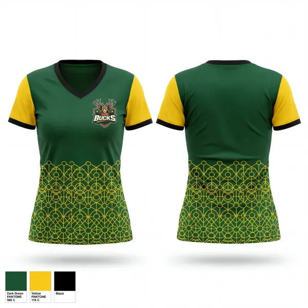 Womens Short Sleeve Vneck Shirt, Bucks, Men's Basketball, Teamtime, Team time, sublimation, custom sports apparel, team uniforms, spirit wear, spiritwear, sports uniforms, custom shirts, team store, custom team store, fundraiser sports, apparel fundraiser