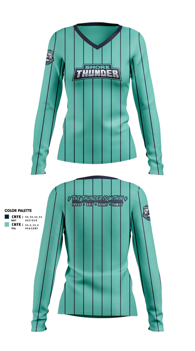 Shore Thunder Women's Long Sleeve V-neck Shirt - 3